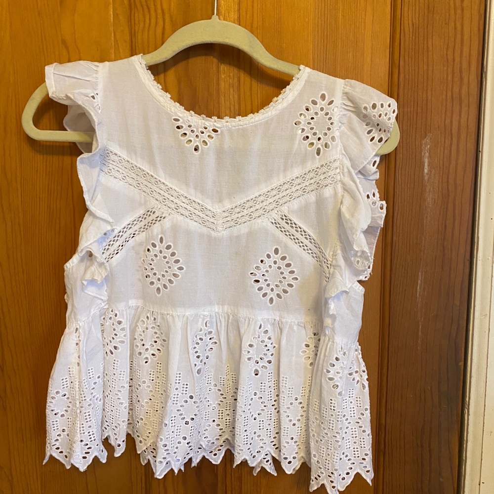 Zara white crochet top size small
